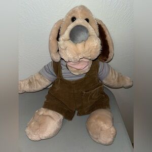 Wrinkles Plush Dog Hand Puppet Ganz Vintage 80's Light Brown